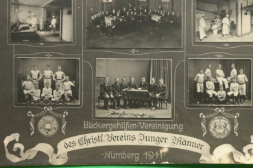 AK Nürnberg / 1911 / Foto / CVJM Christlicher Verein Junger Männer / Bäckergehilfen Vereinigung / Bäckerei / Sport